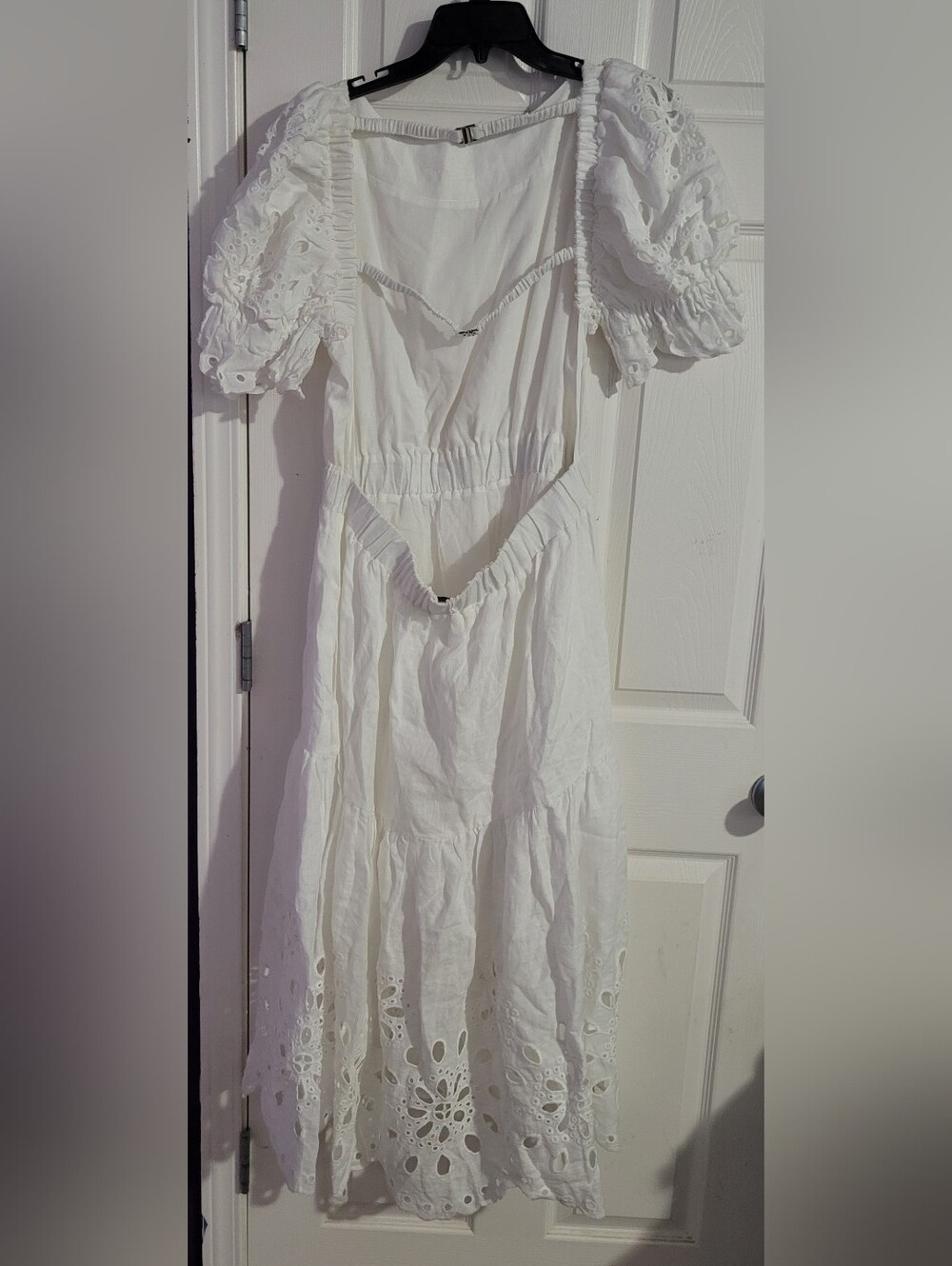 English Factory White Eyelet Puff-Sleeve Midi Dress - Picture 5 of 6